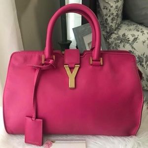 ❌SOLD❌ YSL  "Classic Y Cabas" in Fuchsia Pink